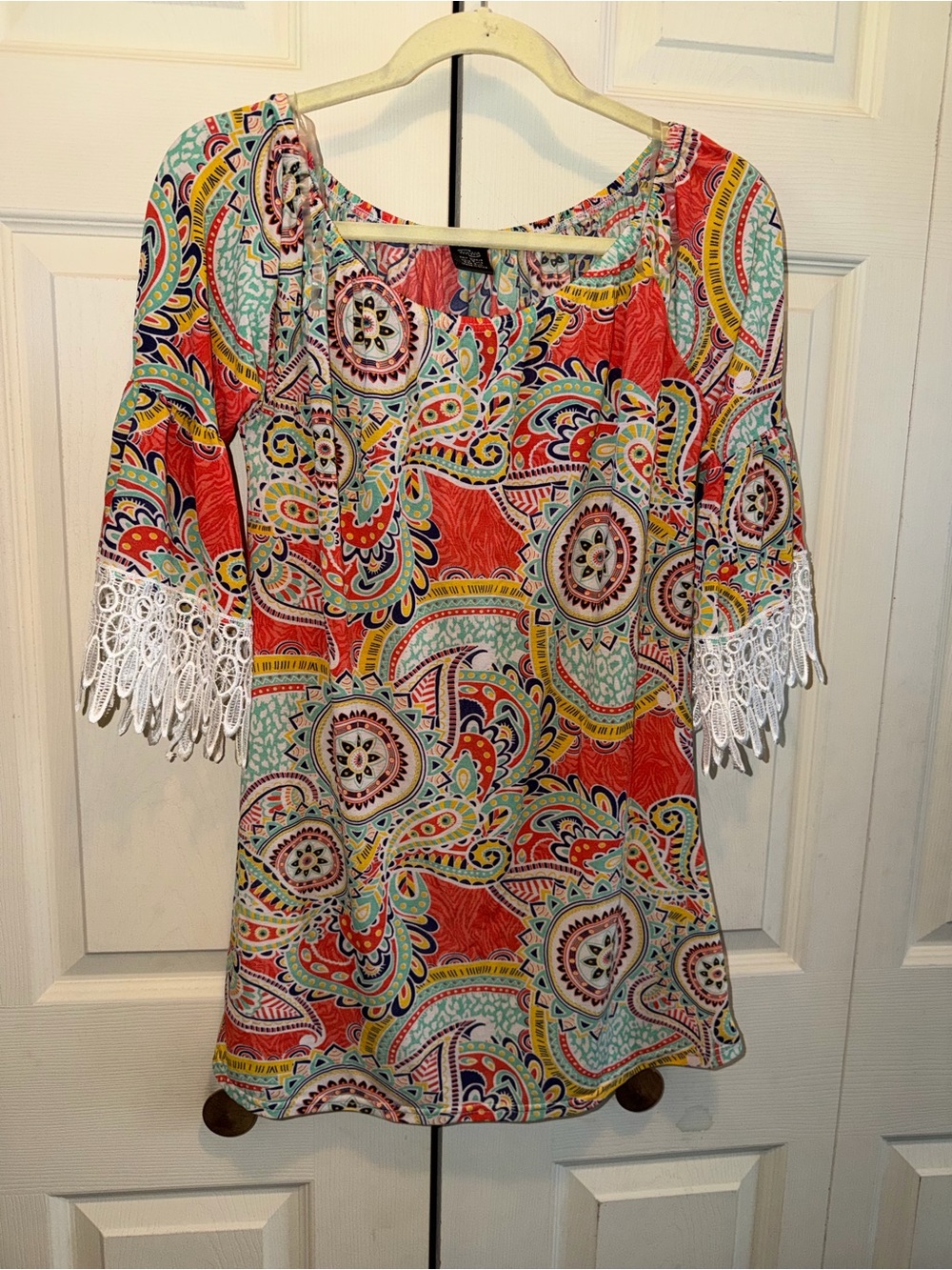 WinWin Multicolor Paisley Print Tunic - Coral, Teal, Yellow, Navy